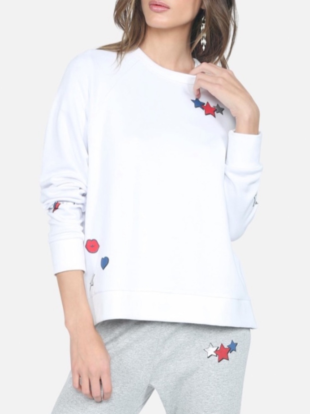 Lauren Moshi Star Lip Love Loungewear Set Tiana Crop Pullover & Alana Sweatpants